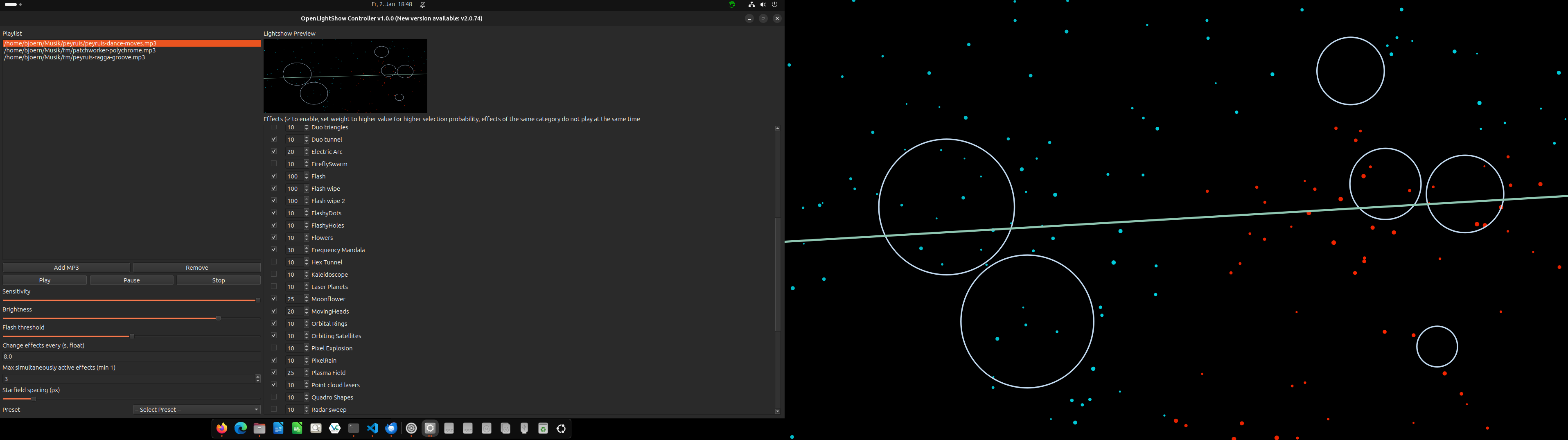 OpenLightShow_Controller_User_Interface_Screenshot